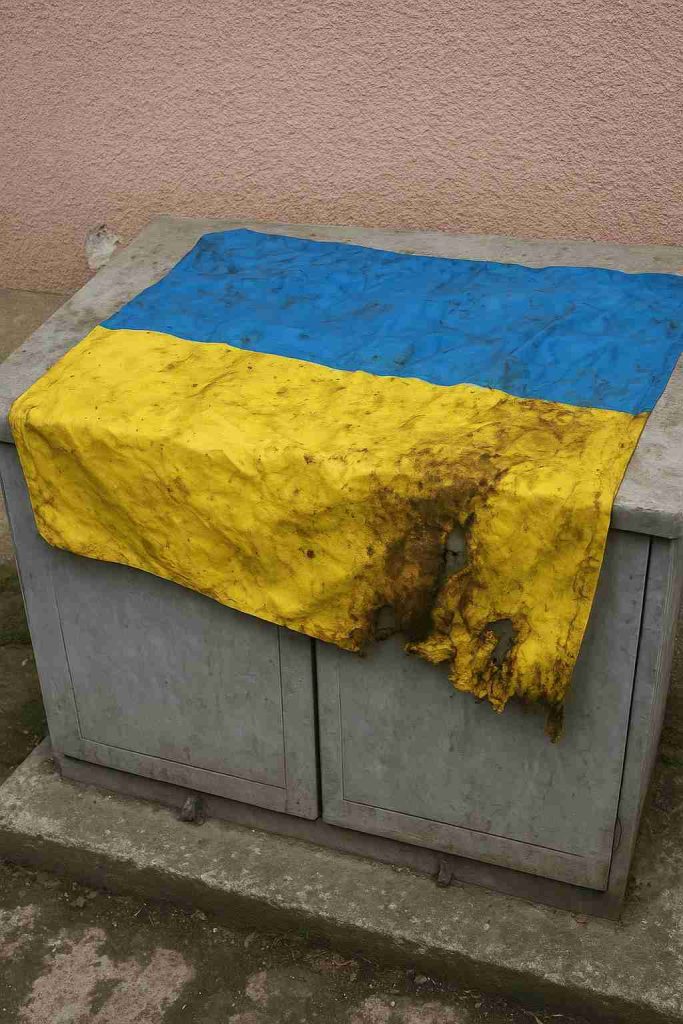 У Івано‑Франківську з каналізації дістали пошкоджений прапор України зі шевронами — що відомо